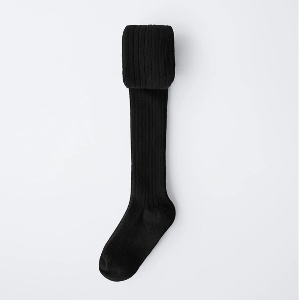Zara Kids Plain Ribbed Tights